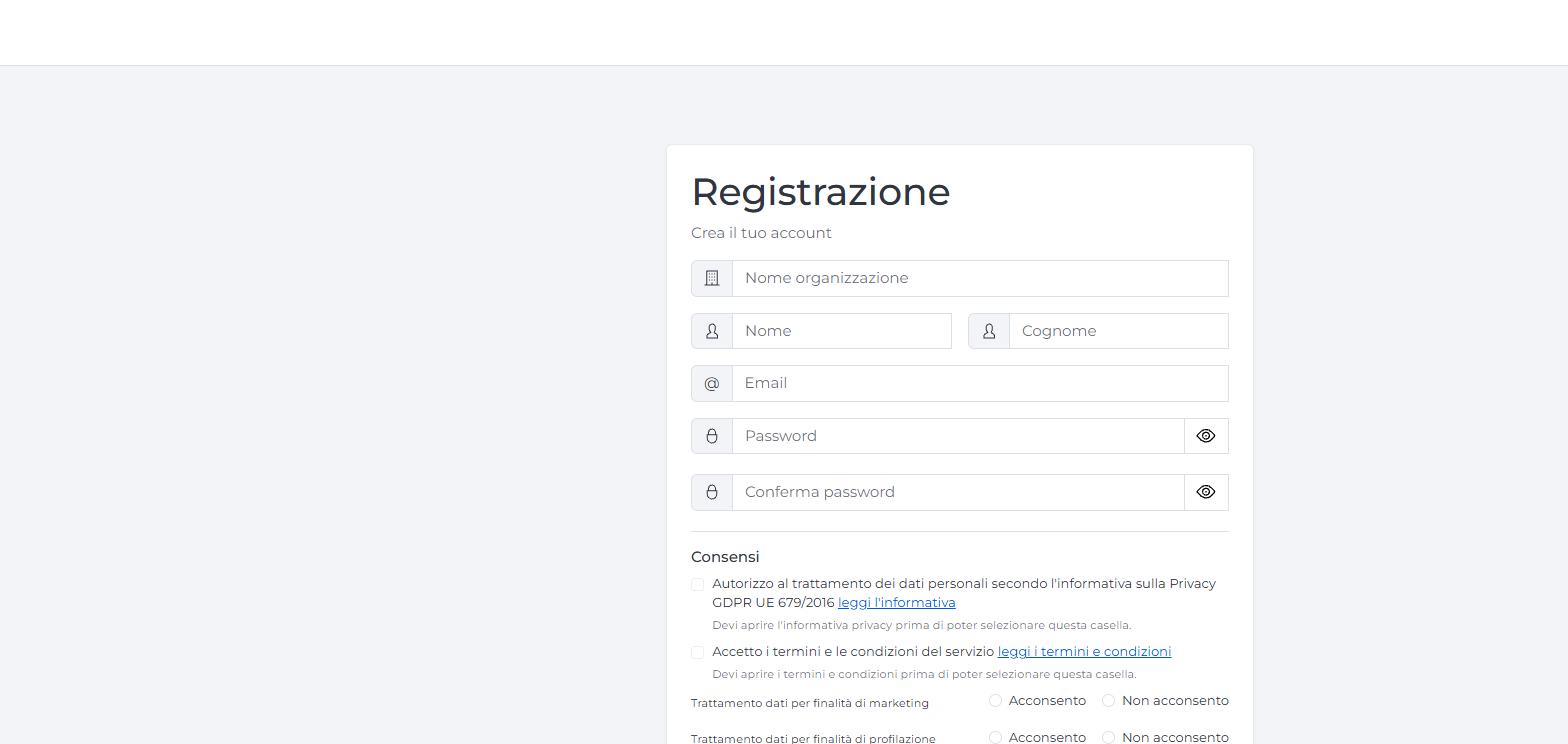 Sign up form