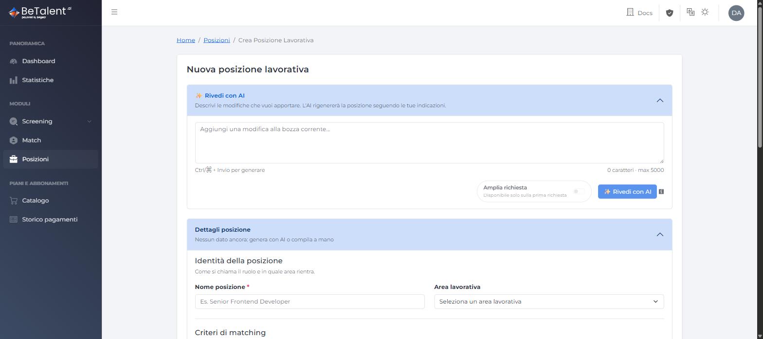 New position created from "Use as template", with data pre-filled from the source position